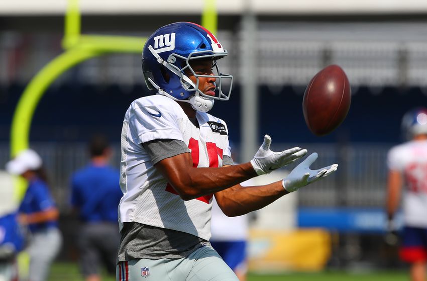 EAST RUTHERFORD, NJ - JULY 26: New York Giants wide receiver Golden Tate (15) during training camp on July 26 2019 at Quest Diagnostics Training Center in East Rutherford, NJ. (Photo by Rich Graessle/Icon Sportswire via Getty Images)